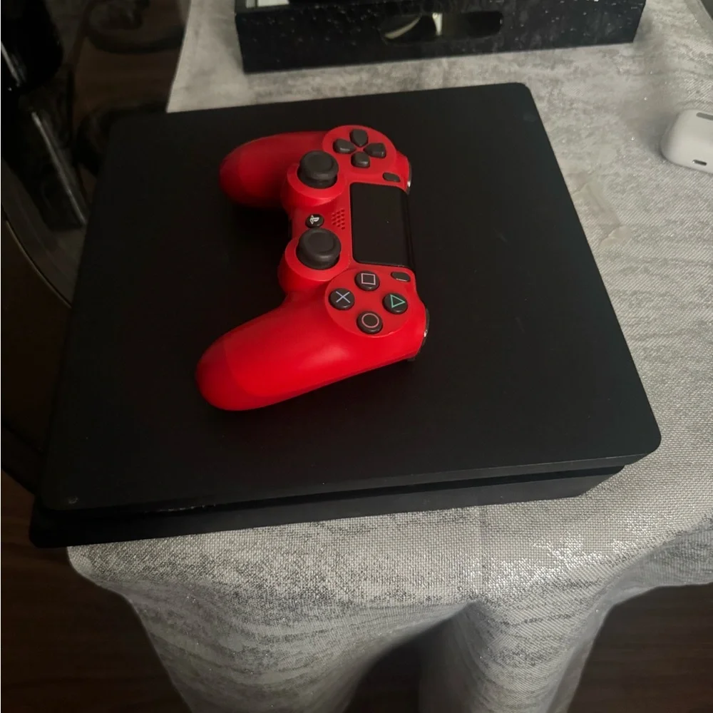 PS4 slim Sony Black and Red Console with DualShock 4